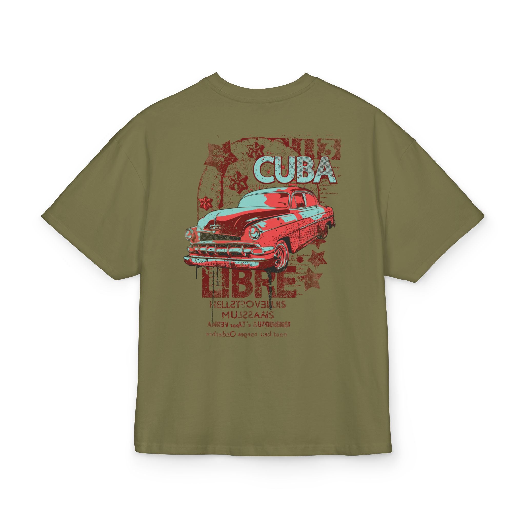 Cuba Libre Vintage Car Unisex Oversized Graphic Tee