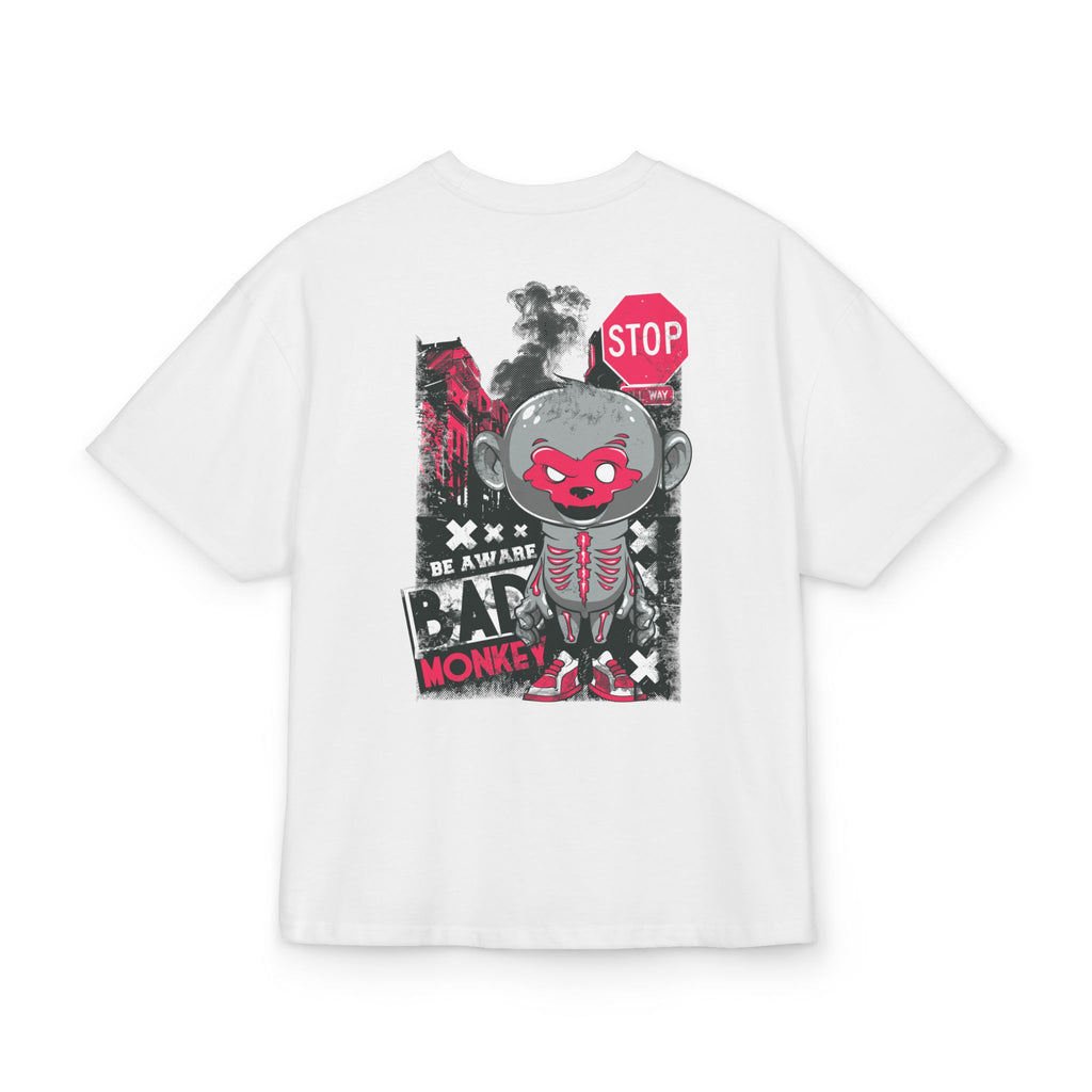 Beware Bad Monkey Graphic Unisex Drop-Shoulder Oversized Tee