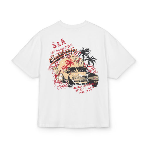 California Vintage Car Graphic Unisex Drop-Shoulder Oversized Tee