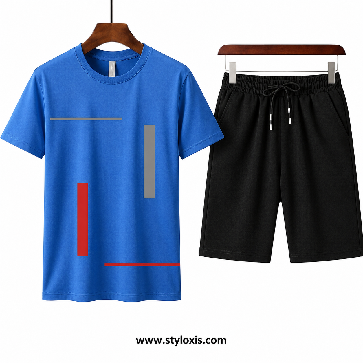 Black Minimal Unisex Summer Set | T-Shirt & Shorts