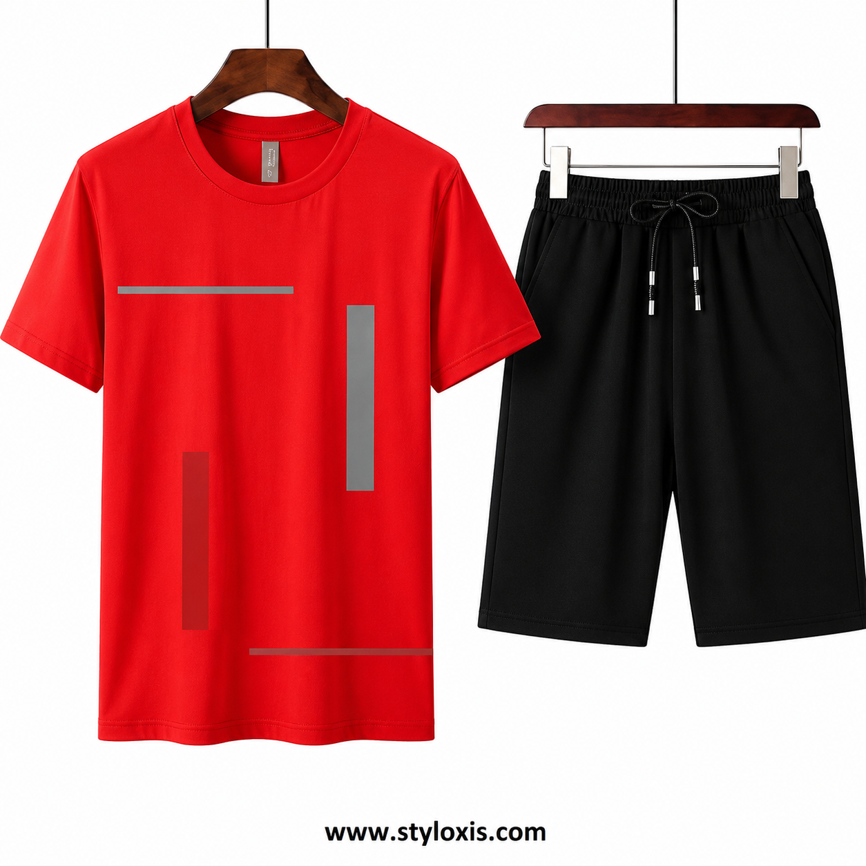 Black Minimal Unisex Summer Set | T-Shirt & Shorts