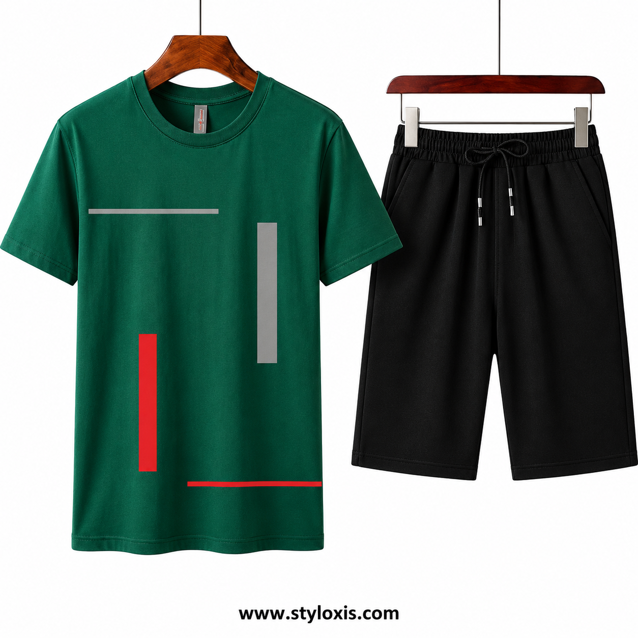 Black Minimal Unisex Summer Set | T-Shirt & Shorts