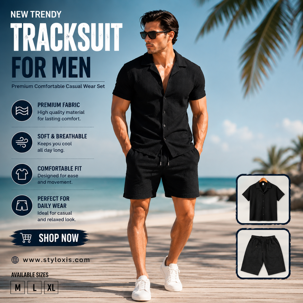 Men's Premium Black Tracksuit