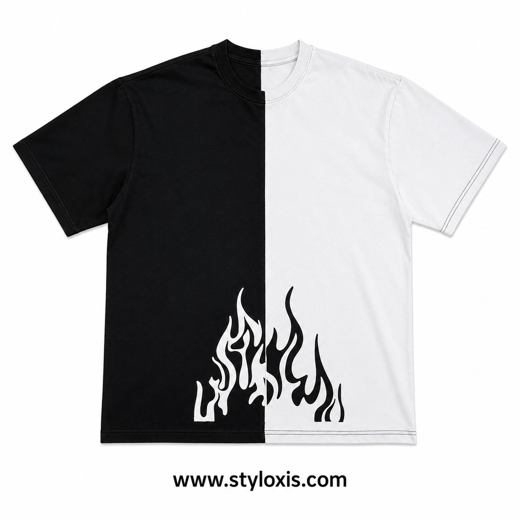 Dual Tone Flame Co-Ord Set | Premium Unisex T-Shirt & Shorts Summer Outfit