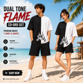 Dual Tone Flame Co-Ord Set | Premium Unisex T-Shirt & Shorts Summer Outfit