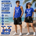Ocean Blue Unisex Summer Set | T-Shirt & Sando with Shorts