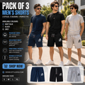 Men's Athletic Training Shorts Pack of 3