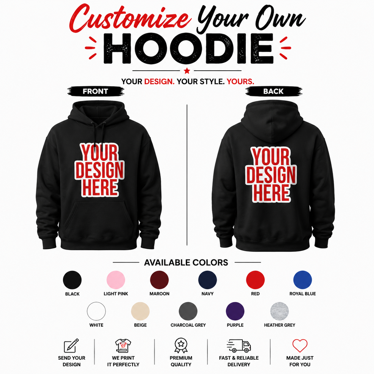Customize Your Own T-Shirt, Hoodie & Apparel – Personalized Print Collection