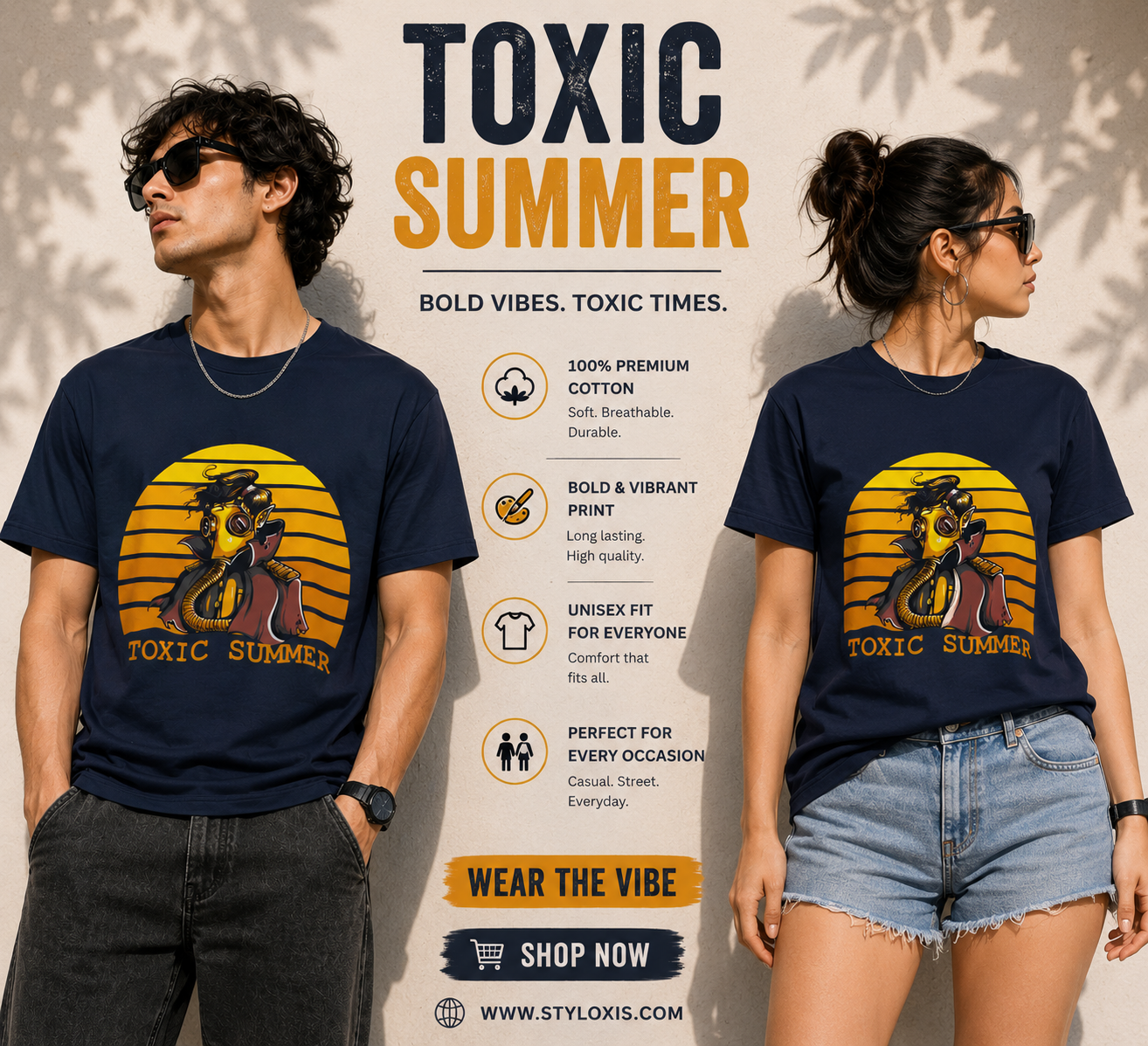 Toxic Summer Graphic Unisex Pure Cotton T-Shirt