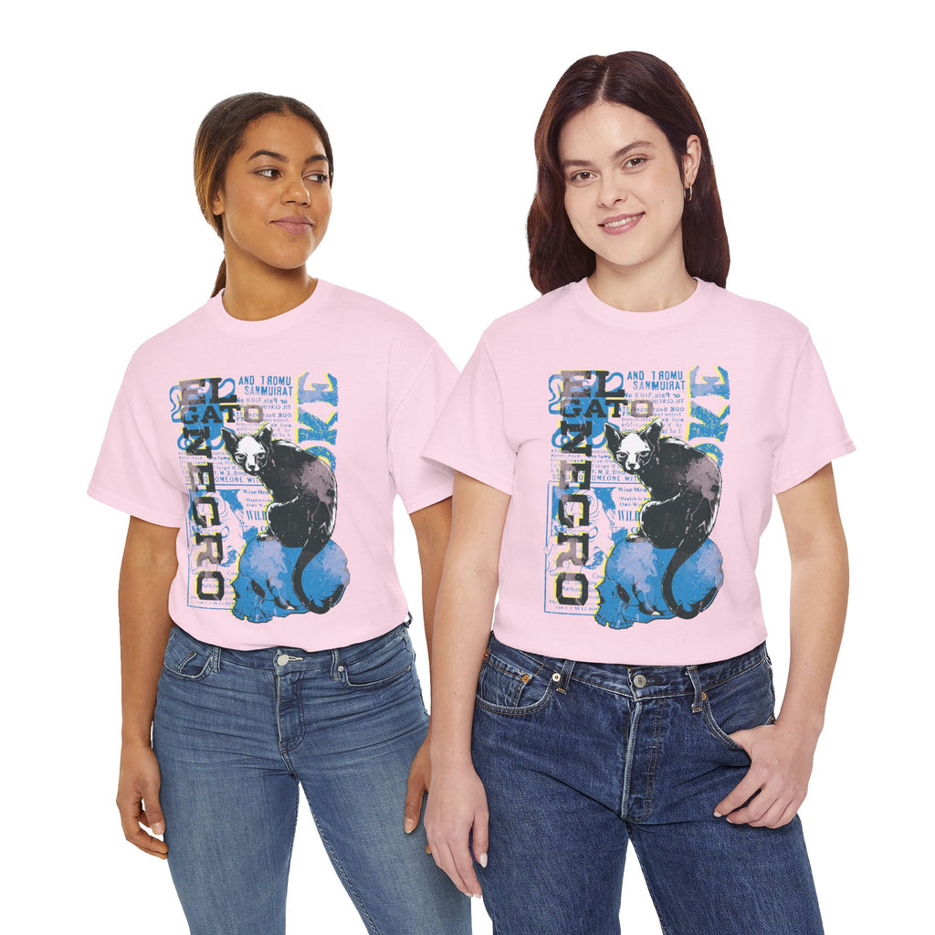 Black Cat Skull Graphic Unisex T-Shirt