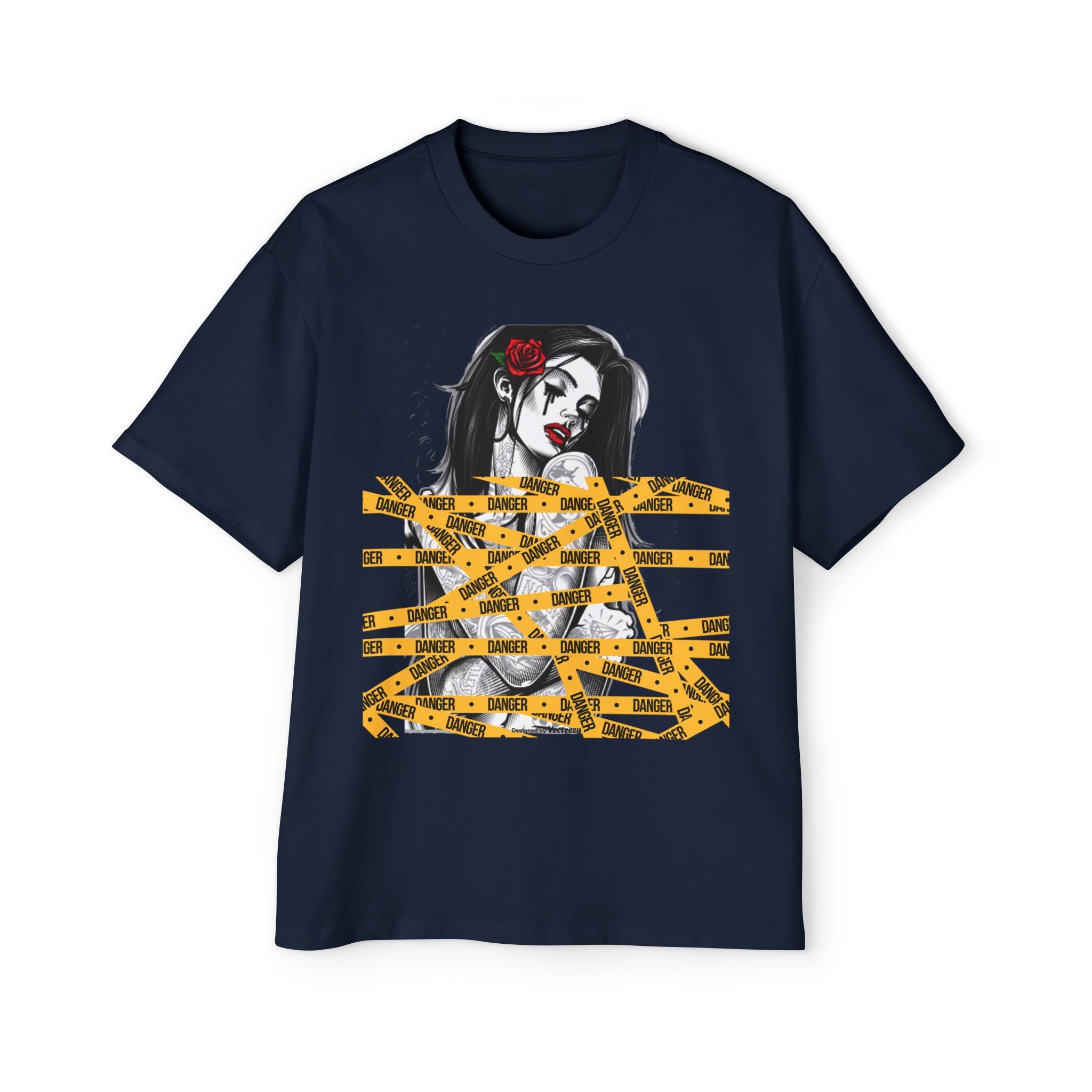 Dark Rose Unisex Streetwear Graphic Oversized Tee