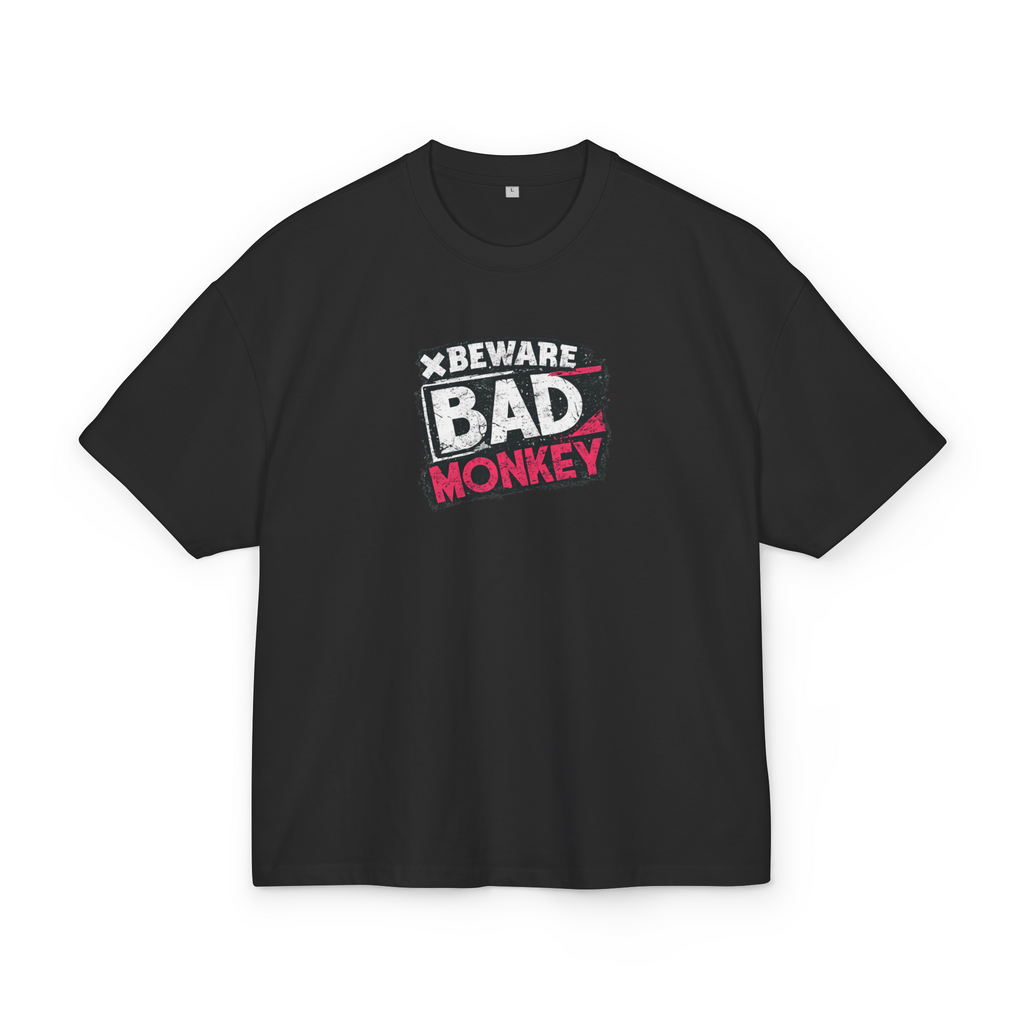 Beware Bad Monkey Graphic Unisex Drop-Shoulder Oversized Tee
