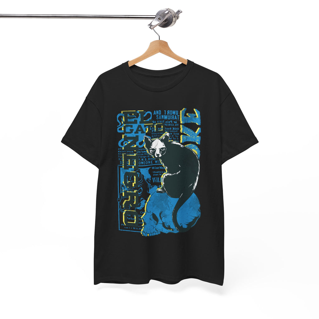 Black Cat Skull Graphic Unisex T-Shirt