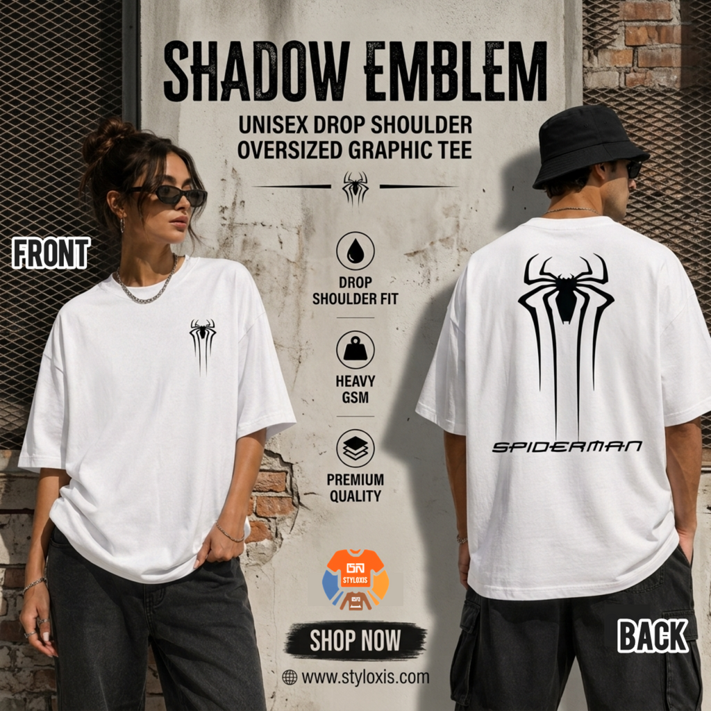 Shadow Emblem Unisex Drop Shoulder Oversized Tee