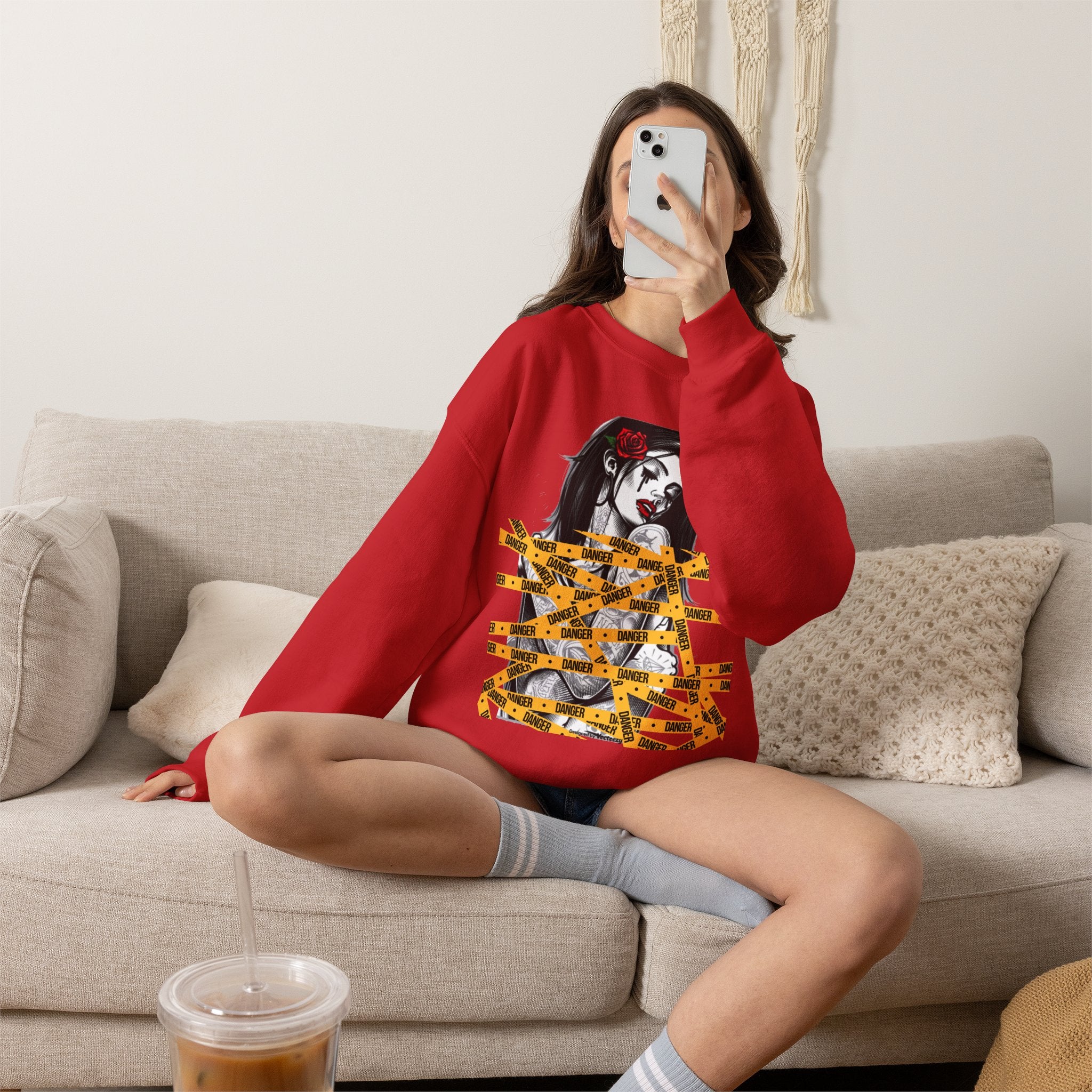 Dark Rose Unisex Premium Streetwear Graphic Sweatshirt
