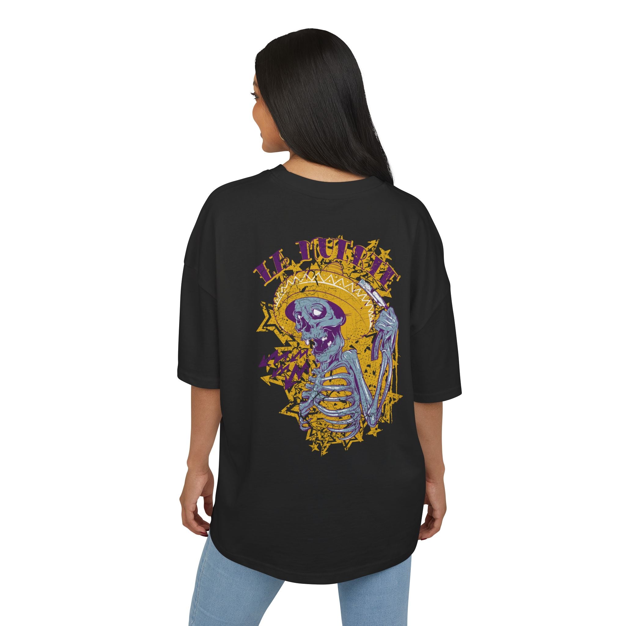 La Muerte Skeleton Graphic Unisex Drop-Shoulder Oversized Tee