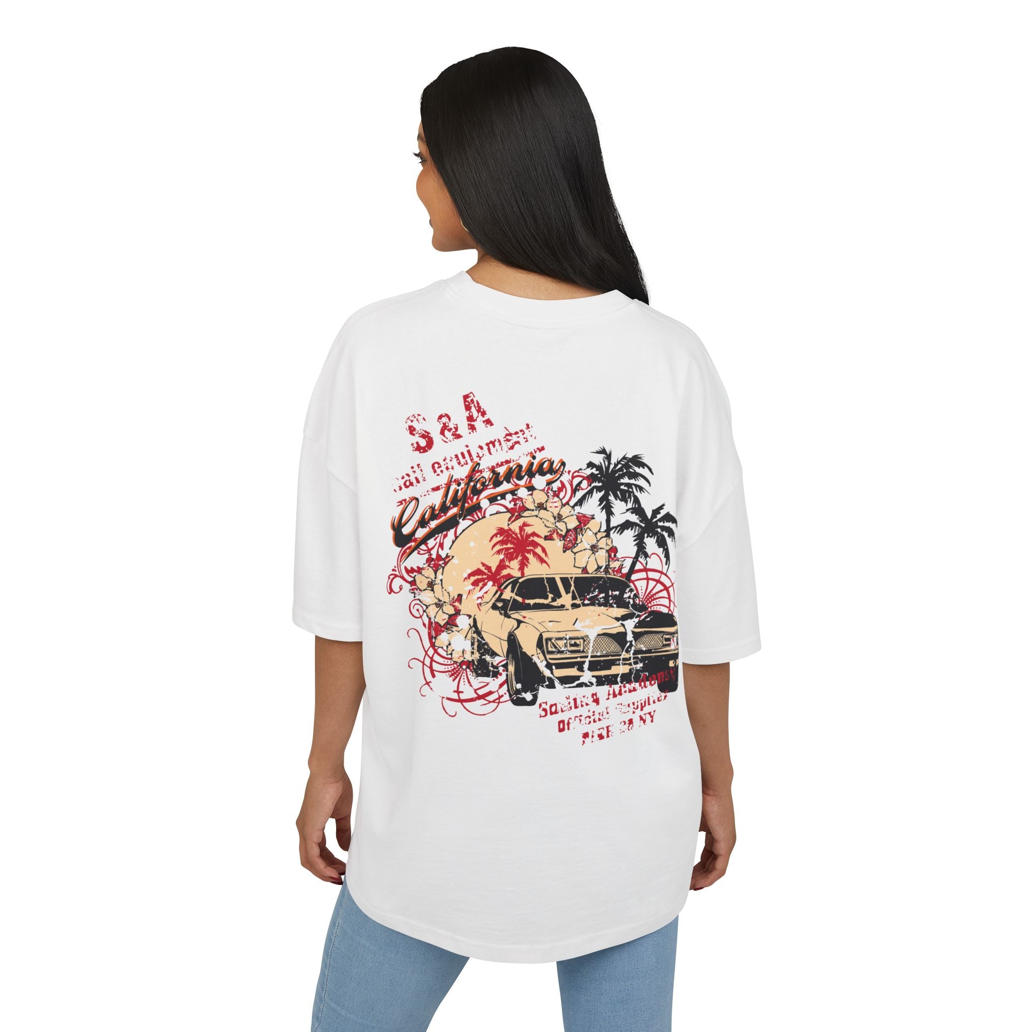 California Vintage Car Graphic Unisex Drop-Shoulder Oversized Tee