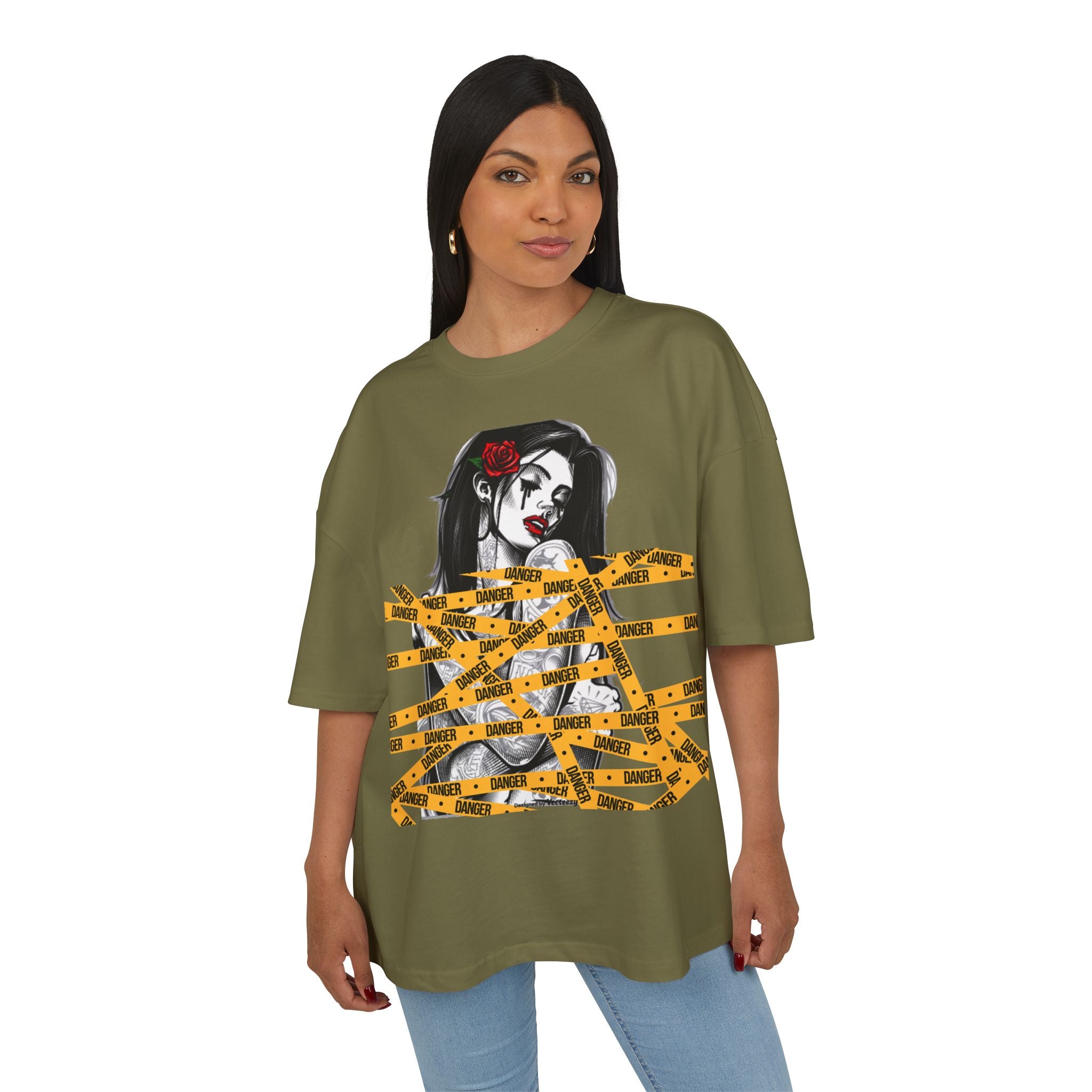 Dark Rose Unisex Streetwear Graphic Oversized Tee