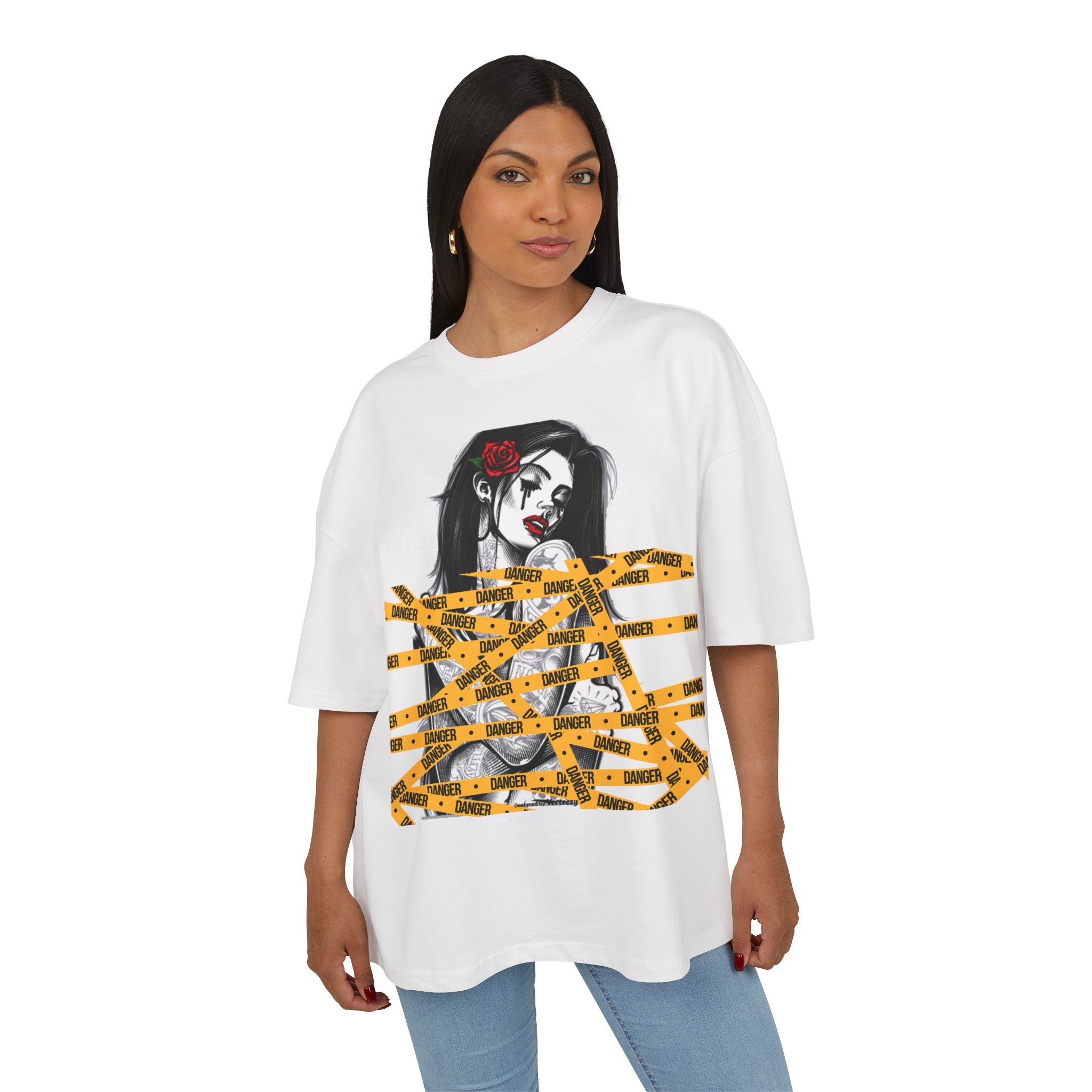 Dark Rose Unisex Streetwear Graphic Oversized Tee