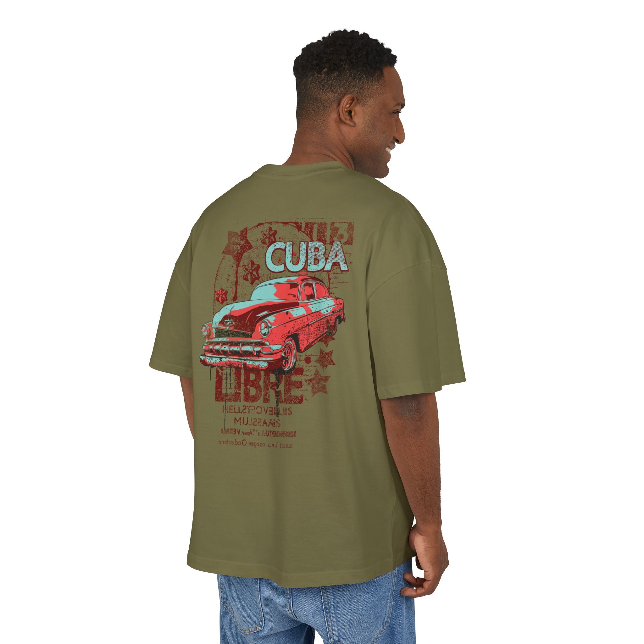 Cuba Libre Vintage Car Unisex Oversized Graphic Tee