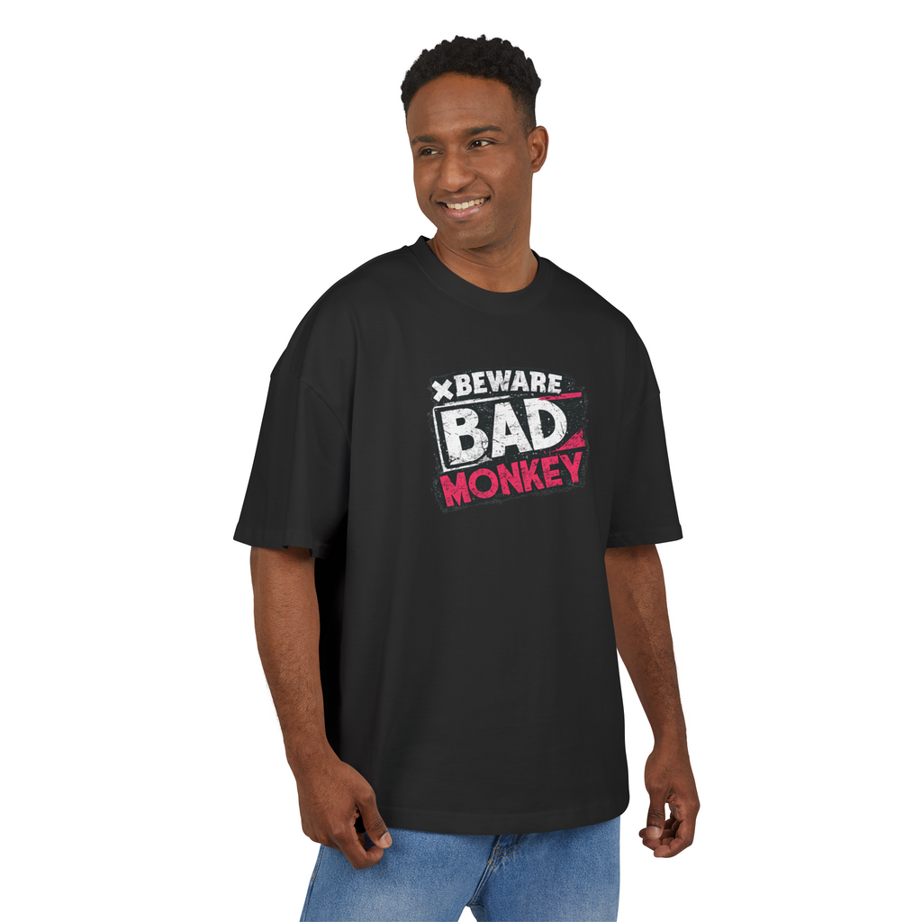 Beware Bad Monkey Graphic Unisex Drop-Shoulder Oversized Tee