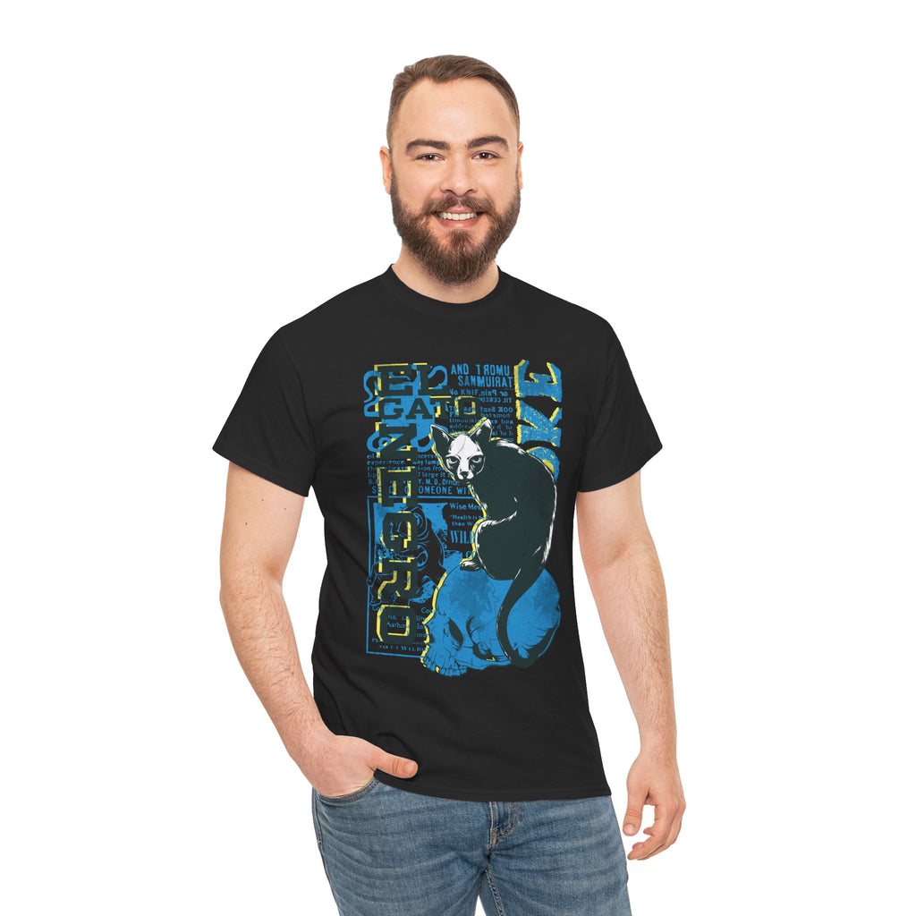 Black Cat Skull Graphic Unisex T-Shirt