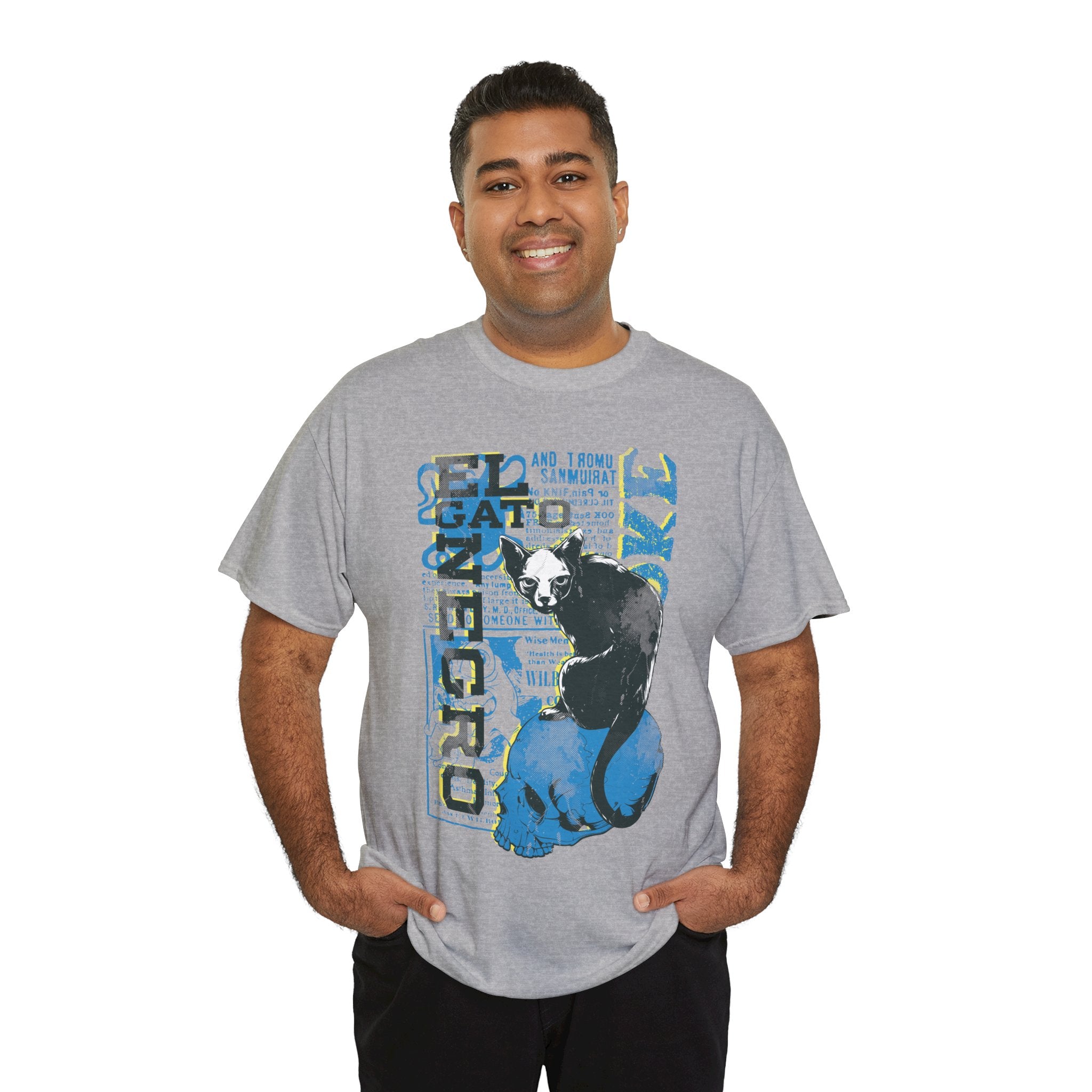 Black Cat Skull Graphic Unisex T-Shirt
