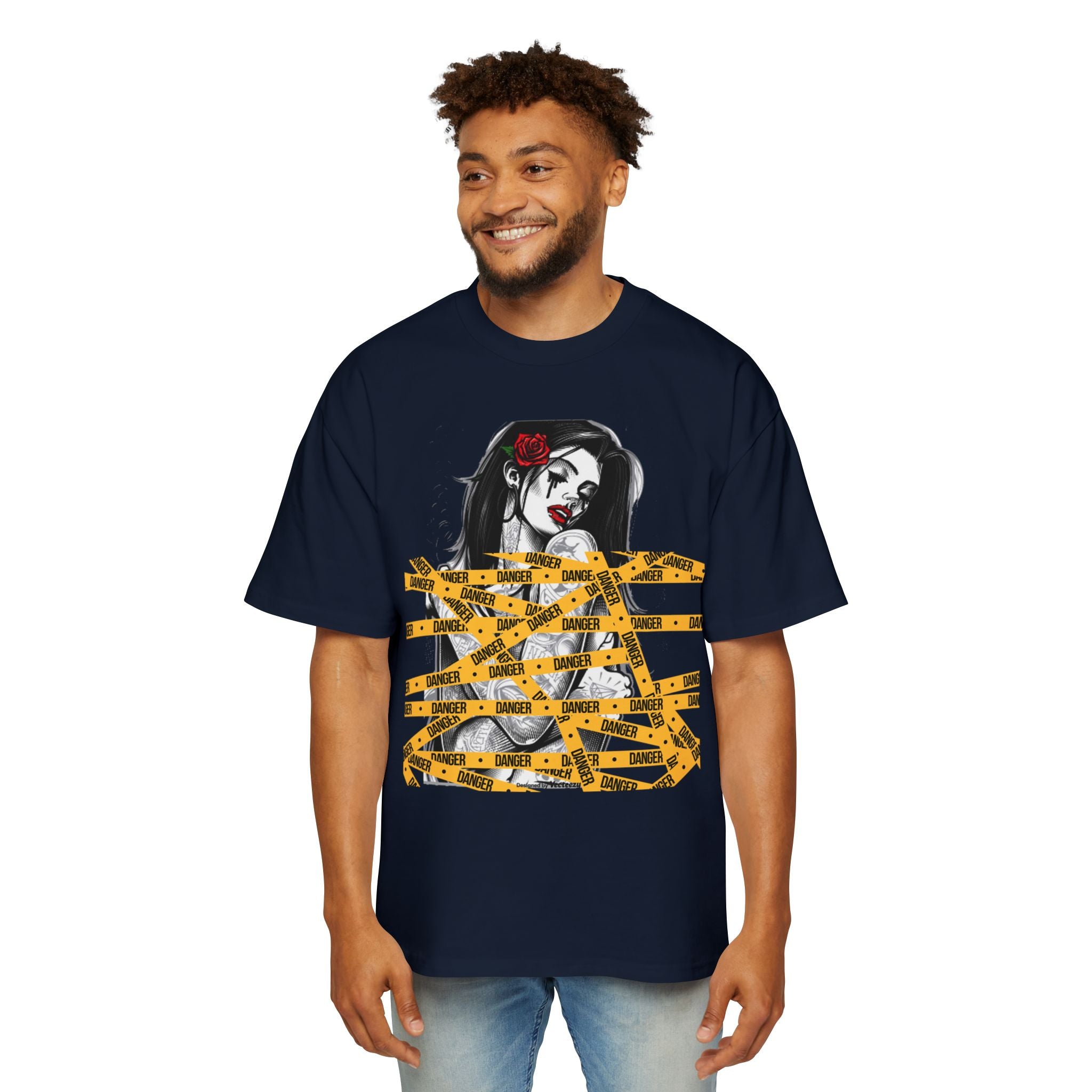 Dark Rose Unisex Streetwear Graphic Oversized Tee
